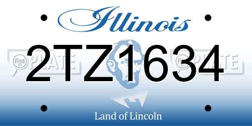 2TZ1634 Illinois License Plate