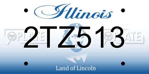 2TZ513 Illinois License Plate