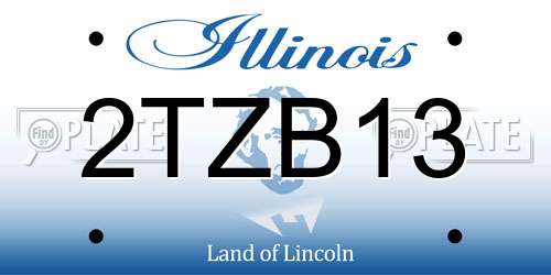 2TZB13 Illinois License Plate