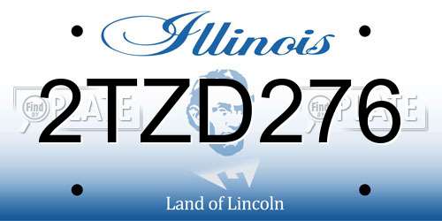 2TZD276 Illinois License Plate