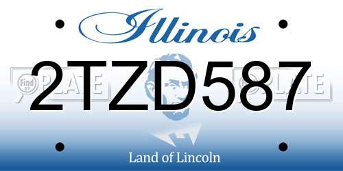 2TZD587 Illinois License Plate