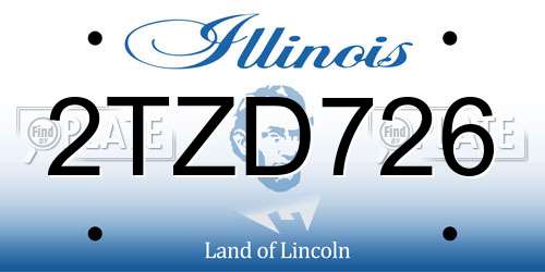 2TZD726 Illinois License Plate