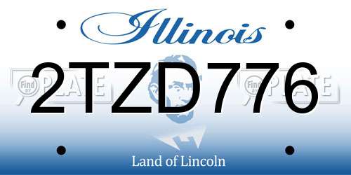 2TZD776 Illinois License Plate