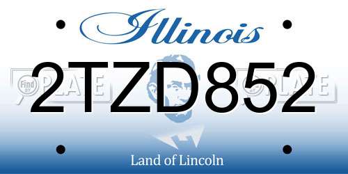 2TZD852 Illinois License Plate