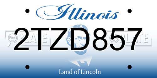 2TZD857 Illinois License Plate