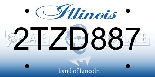 2TZD887 Illinois License Plate
