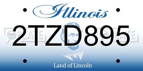 2TZD895 Illinois License Plate