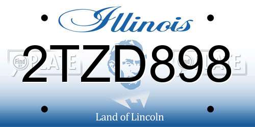 2TZD898 Illinois License Plate