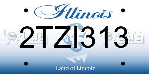 2TZI313 Illinois License Plate
