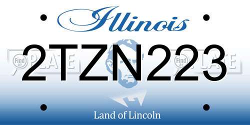 2TZN223 Illinois License Plate