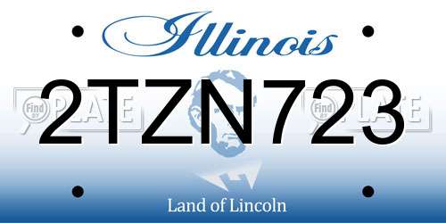 2TZN723 Illinois License Plate