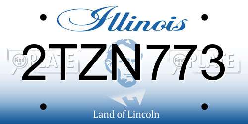 2TZN773 Illinois License Plate