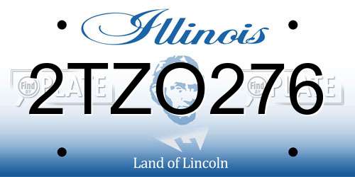 2TZO276 Illinois License Plate