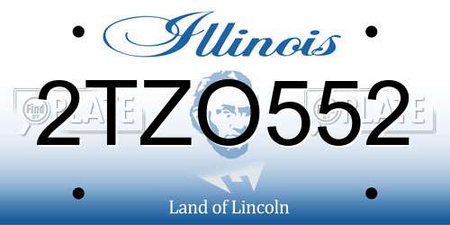 2TZO552 Illinois License Plate