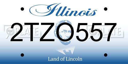 2TZO557 Illinois License Plate