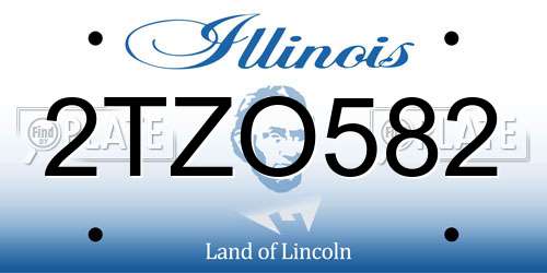 2TZO582 Illinois License Plate