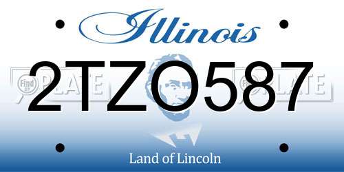 2TZO587 Illinois License Plate
