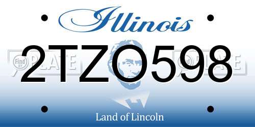 2TZO598 Illinois License Plate