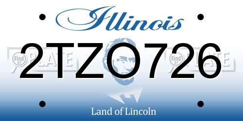 2TZO726 Illinois License Plate