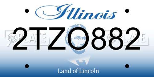 2TZO882 Illinois License Plate