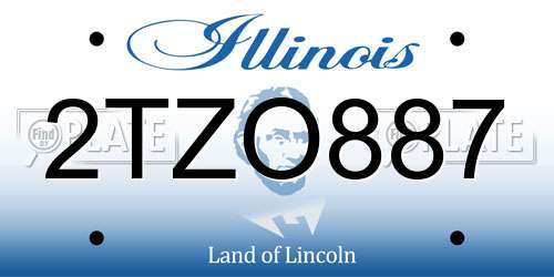 2TZO887 Illinois License Plate