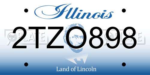 2TZO898 Illinois License Plate