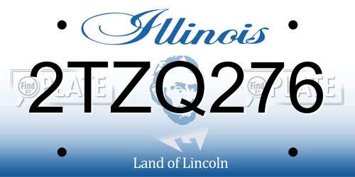 2TZQ276 Illinois License Plate