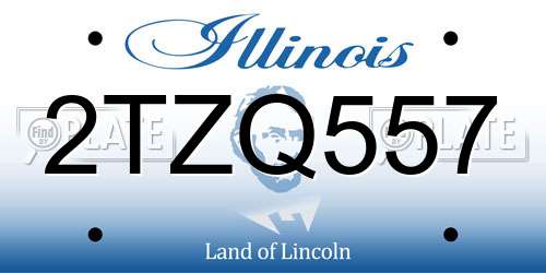 2TZQ557 Illinois License Plate