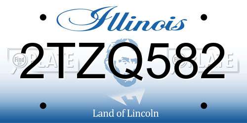 2TZQ582 Illinois License Plate