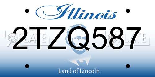 2TZQ587 Illinois License Plate