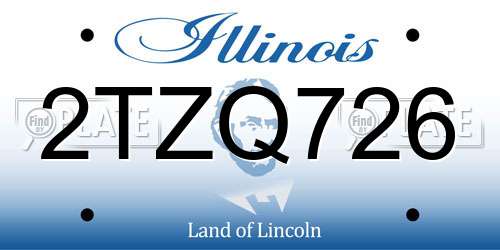 2TZQ726 Illinois License Plate