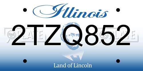 2TZQ852 Illinois License Plate