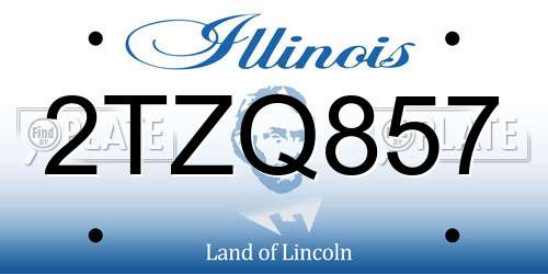 2TZQ857 Illinois License Plate