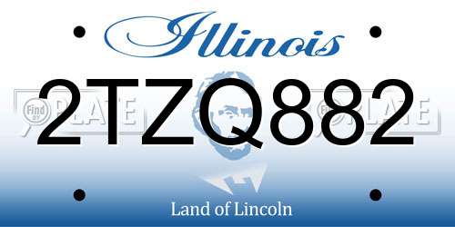 2TZQ882 Illinois License Plate