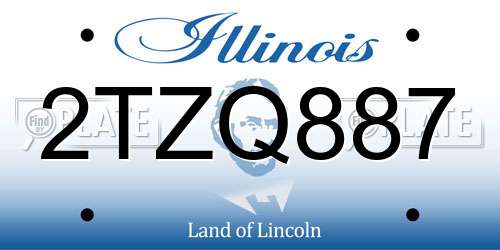 2TZQ887 Illinois License Plate