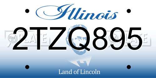 2TZQ895 Illinois License Plate