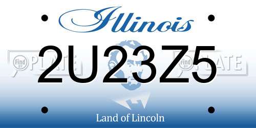 2U23Z5 Illinois License Plate