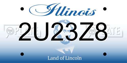 2U23Z8 Illinois License Plate
