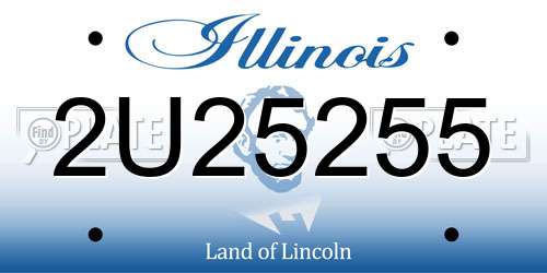 2U25255 Illinois License Plate