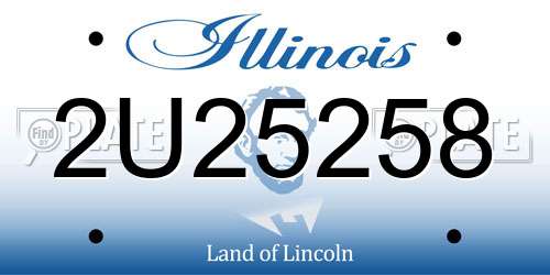 2U25258 Illinois License Plate