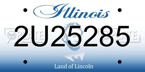 2U25285 Illinois License Plate