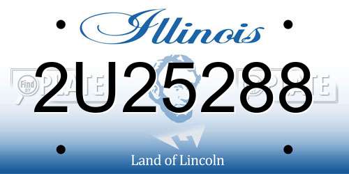 2U25288 Illinois License Plate
