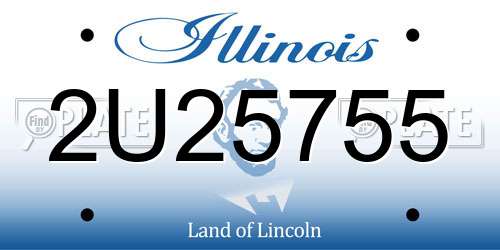 2U25755 Illinois License Plate