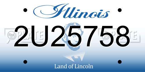 2U25758 Illinois License Plate