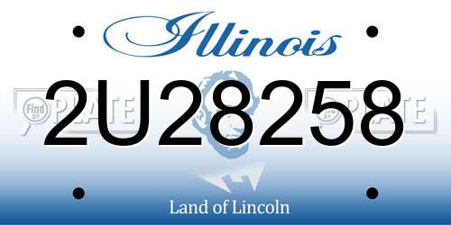 2U28258 Illinois License Plate