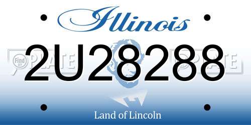 2U28288 Illinois License Plate