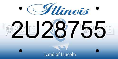2U28755 Illinois License Plate