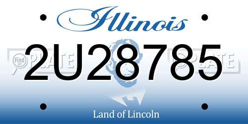 2U28785 Illinois License Plate