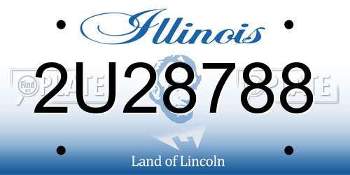 2U28788 Illinois License Plate