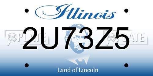 2U73Z5 Illinois License Plate